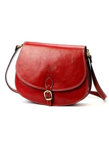 Dámská kožená kabelka Florence 21 TAMP Červená crossbody kabelka