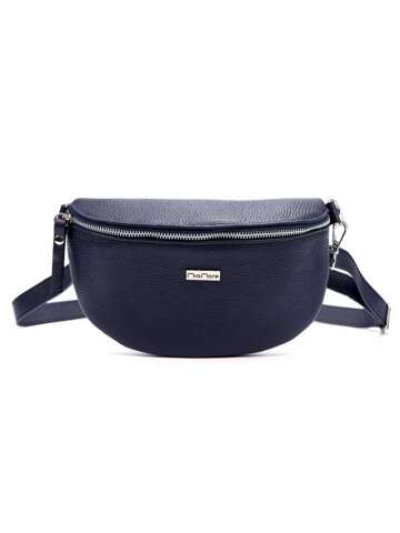 Dámská kožená kabelka MiaMore 01-029 D DOLLARO navy blue