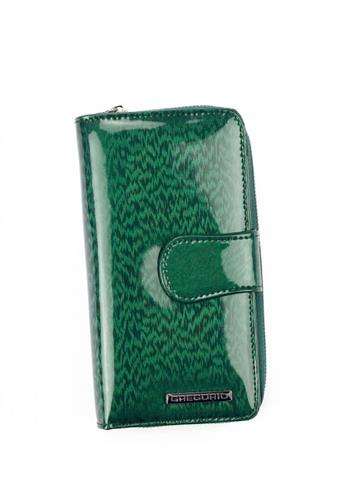 Dámská peněženka Gregorio z pravé kůže ve vertikálním provedení zelená se zámkem RFID Secure