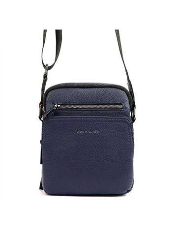 Modrá Ekologická Kůže Sáček Pierre Cardin IZA304 Crossbody S Stříbrnými Kováními