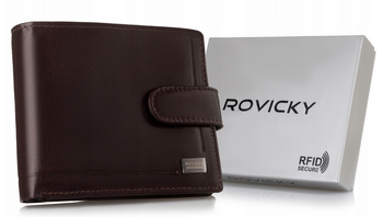 Pánská kožená peněženka se zapínáním na patentku RFID - Rovicky