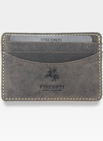 Pánská kožená peněženka z jednoho kusu Visconti Cardholder Slim Dark Hnědá