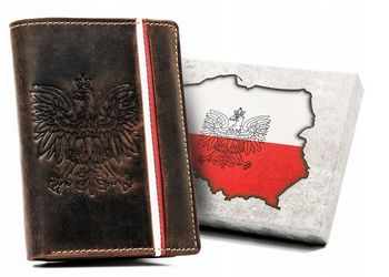 Pánská svislá kožená peněženka s vlasteneckým motivem a systémem RFID