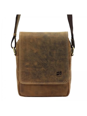 Pánská taška Nordee MSD-02 GM03 Hunter Leather Brown Crossbody s nastavitelným popruhem