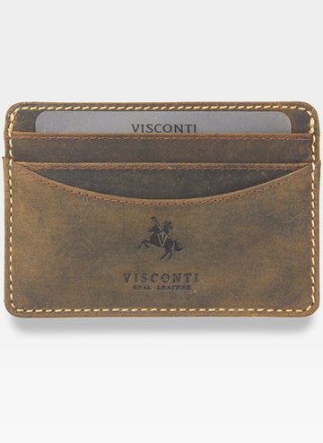 Pánské kožené pouzdro na karty Visconti Cardholder Slim Světle hnědá