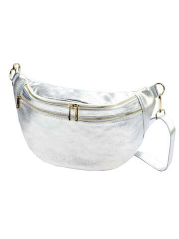 Luka Dámská kožená kabelka 24-017 MET Silver Crossbody