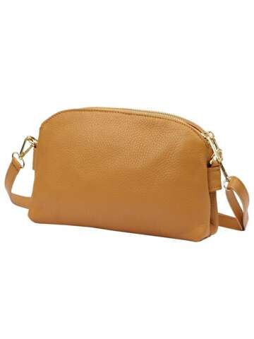 Luka Dámská kožená kabelka 24-018 DOLLARO camel Crossbody Peněženka malá