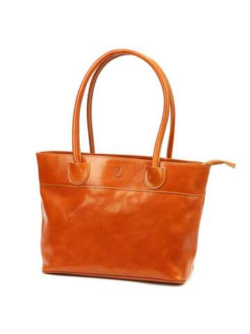 Florence Dámská kožená kabelka 12 TAMP Shopper Camel Leather A4