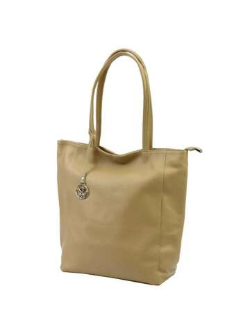 Gregorio Dámská kožená kabelka 1728 DOLLARO Shoulder Shopper Dark Beige