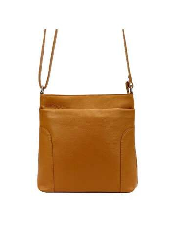 Dámská kůže přes rameno taška Patrizia Camel Crossbody ze skóry naturalnej