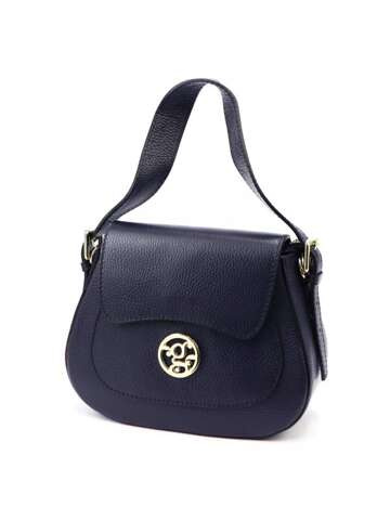 Dámska kožená kabelka Gregorio 1741 DOLLARO Navy Crossbody s prídavným popruhom