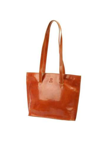 Dámská kožená kabelka A4 Florence 47 Camel Shoulder Shopperbag