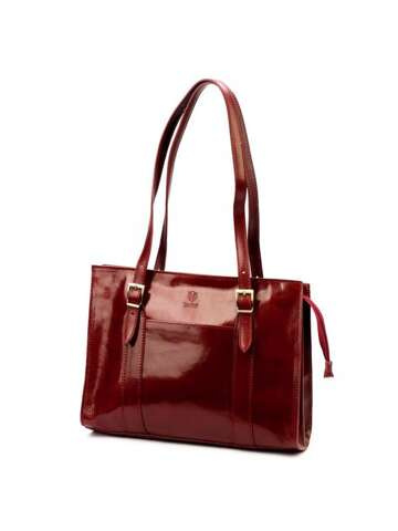 Florence Dámská kožená kabelka A4 54 Shopper Maroon