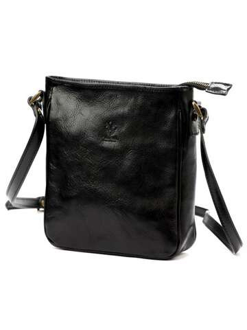 Florence Dámská kožená kabelka 53 Black Shoulder Letter Bag