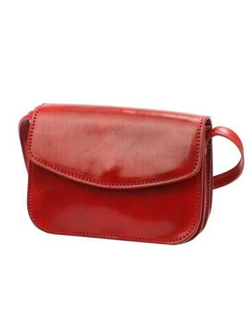 Florence Dámská kožená kabelka 5511 Red Shoulder Letter Bag