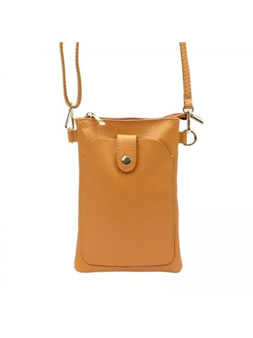 Luka 20-070 Dámská Přírodní Kůže Taška Camel Crossbody Etui