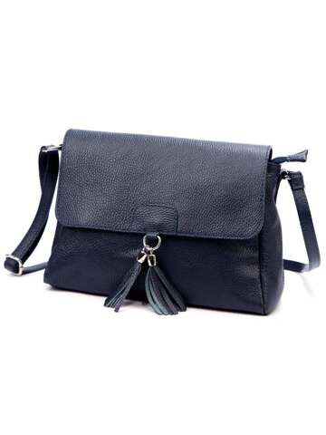 Dámská kožená kabelka Luka 24-045 DOLLARO Navy Blue Letter Bag