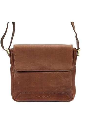 Pierre Cardin YS12 40120 Pánská Kožená Sáček Crossbody v Barvě Camel s Tmavě Hnědými Detaily