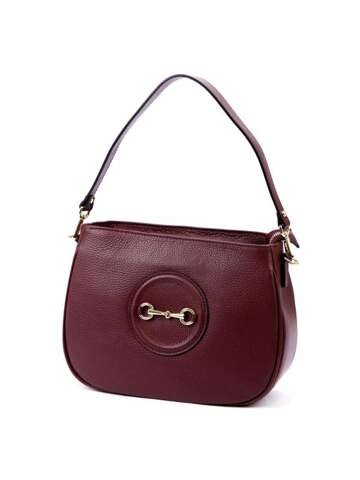 Kožená kabelka Luka 24-040 DOLLARO maroon Postbag Crossbody Přírodní kůže