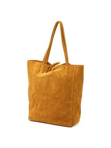 PATRIZIA Dámská semišová kožená kabelka 419-013-05 Barva Camel Shopper A4