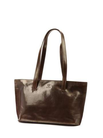 Dámská kožená kabelka A4 Florence 47 Shopperbag Dark Brown