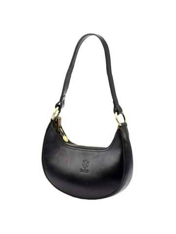 Dámská kožená kabelka Florence 48 Black Shoulder Letter Bag