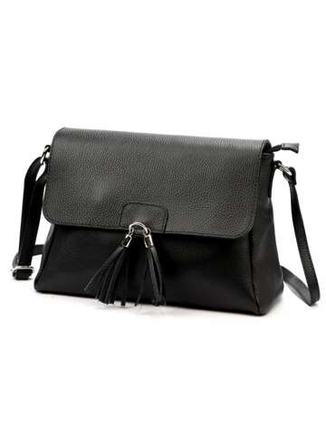 Luka Dámská kožená kabelka 24-045 DOLLARO Black Crossbody Peněženka