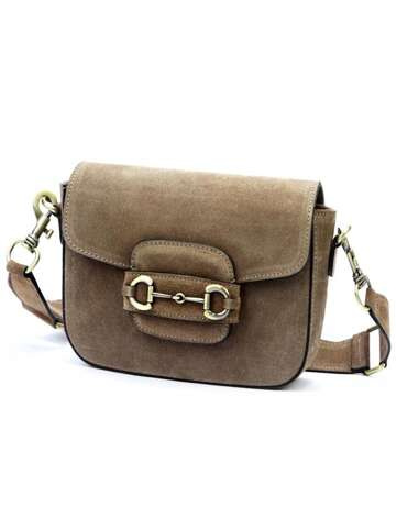 Luka Dámská kožená kabelka 20-095-02 Taupe Suede Handbag Small