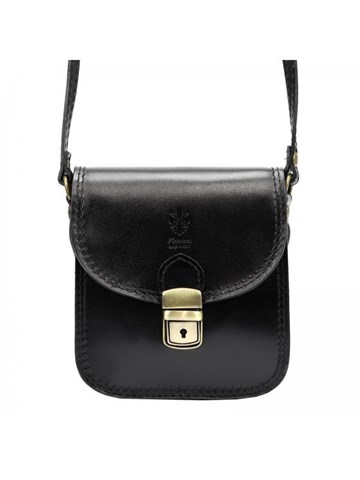 Čierna kabelka Florence 44 z prírodnej kože, dámska crossbody crossbody