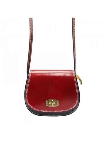 Dámska kabelka Gregorio 117 MULTI Natural Leather Black Red Crossbody