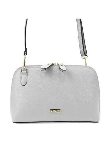 Dámska kabelka MiaMore 01-043 DOLLARO Natural Leather Ash Grey Crossbody