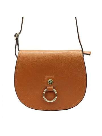 Dámska kožená kabelka Gregorio 1712 DOLLARO camel crossbody so zlatým kovaním